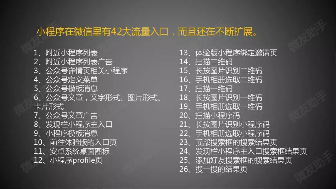 小程序在微信的42大流量入口