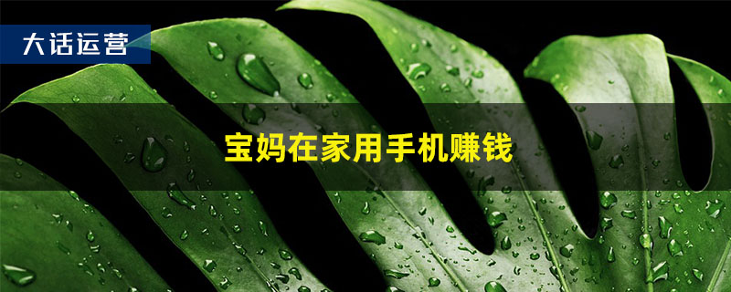 宝妈在家怎么用手机赚钱